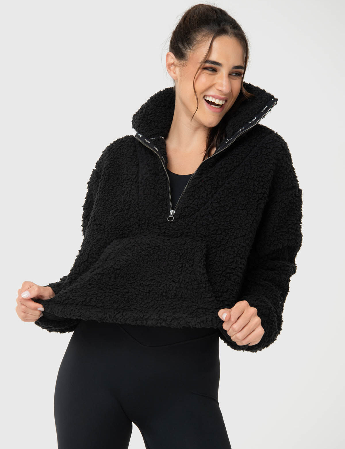 Chaqueta Mid Zip Sherpa Rec Mujer