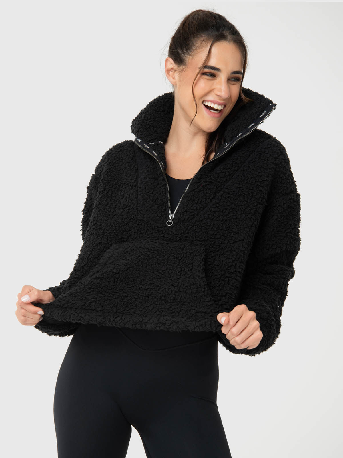 Chaqueta Mid Zip Sherpa Rec Mujer