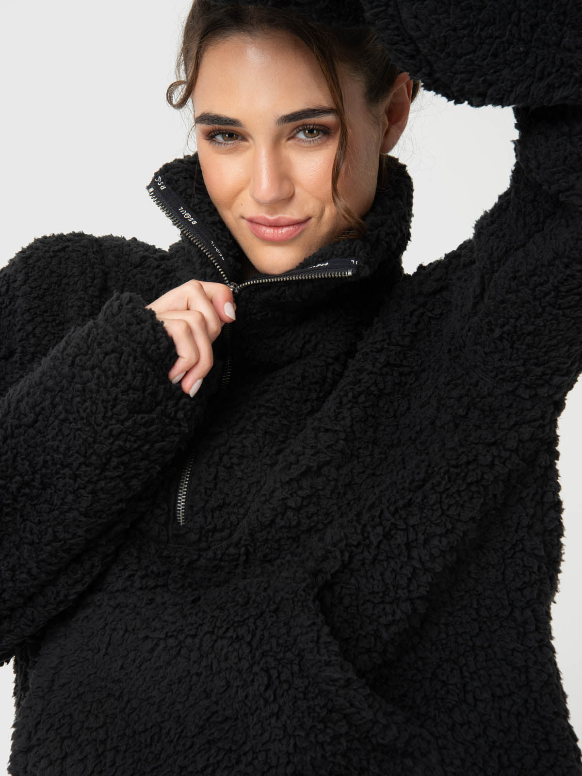 Chaqueta Mid Zip Sherpa Rec Mujer