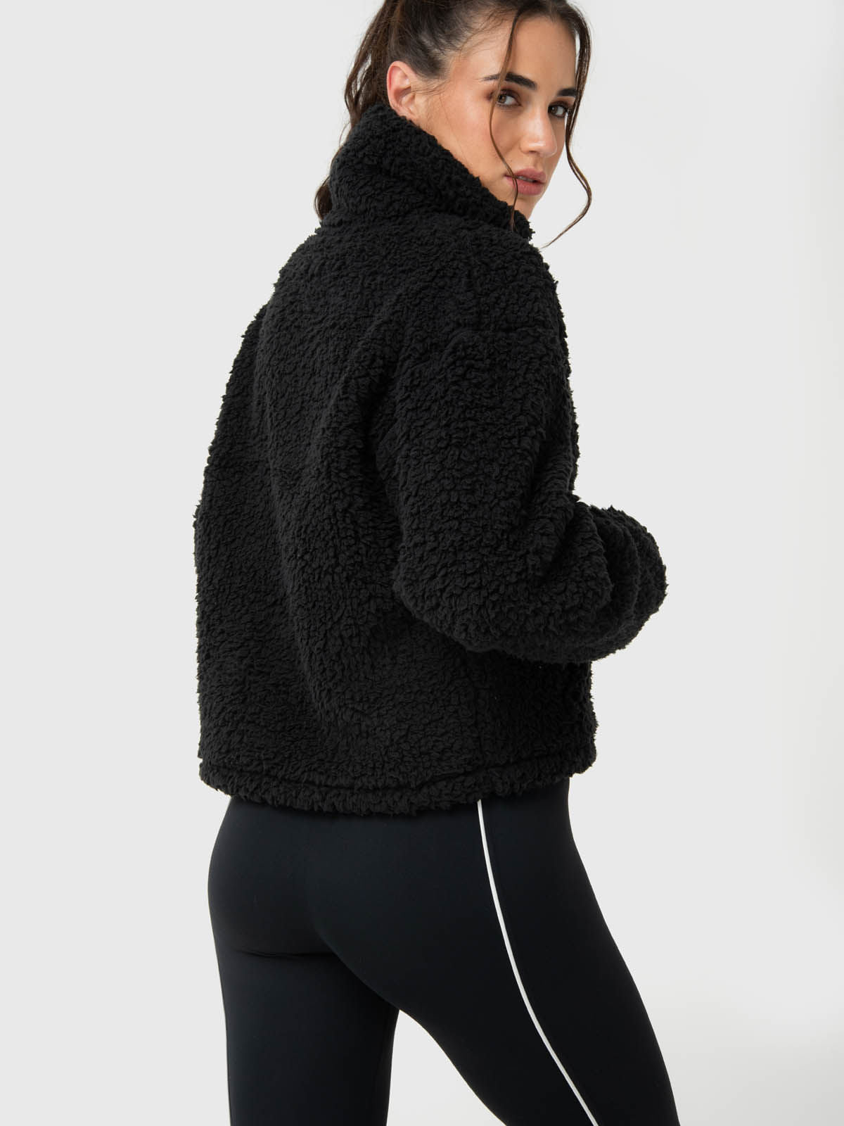 Chaqueta Mid Zip Sherpa Rec Mujer
