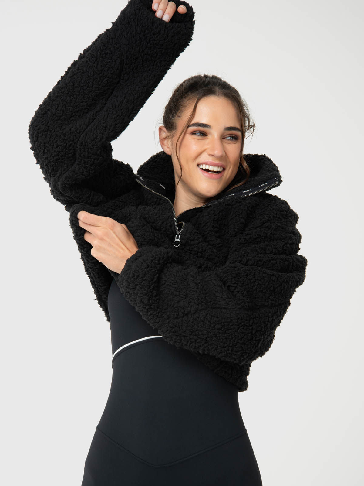 Chaqueta Mid Zip Sherpa Rec Mujer