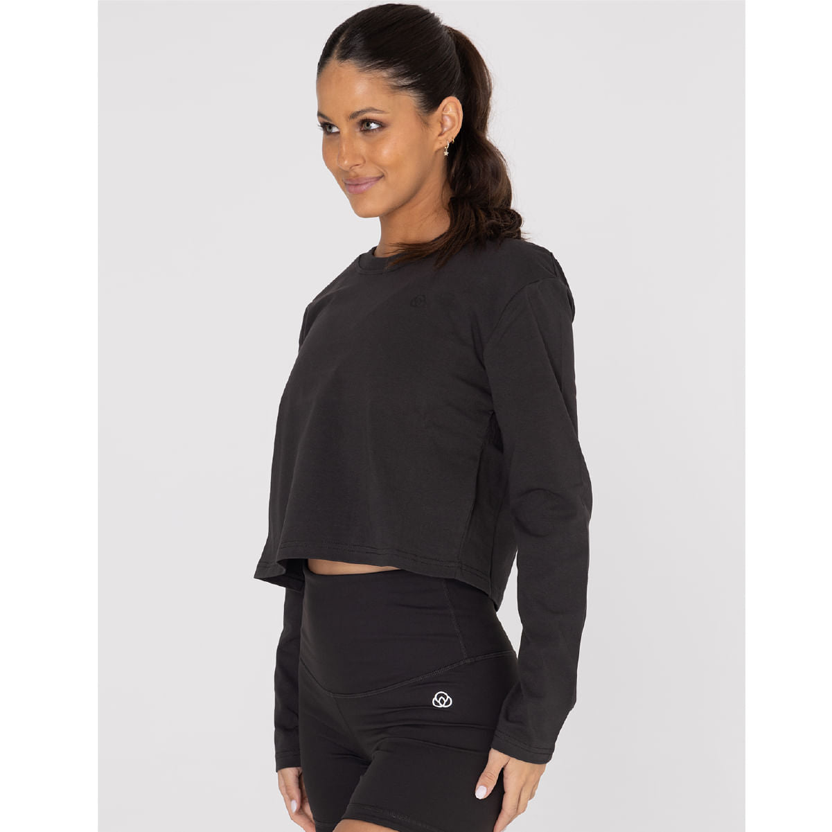 Camiseta Cotton Ls Crop Top Para Mujer