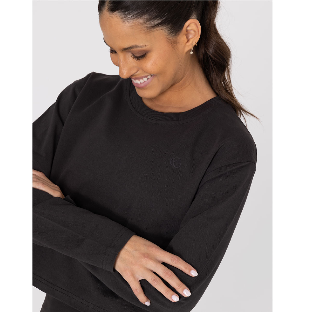 Camiseta Cotton Ls Crop Top Para Mujer