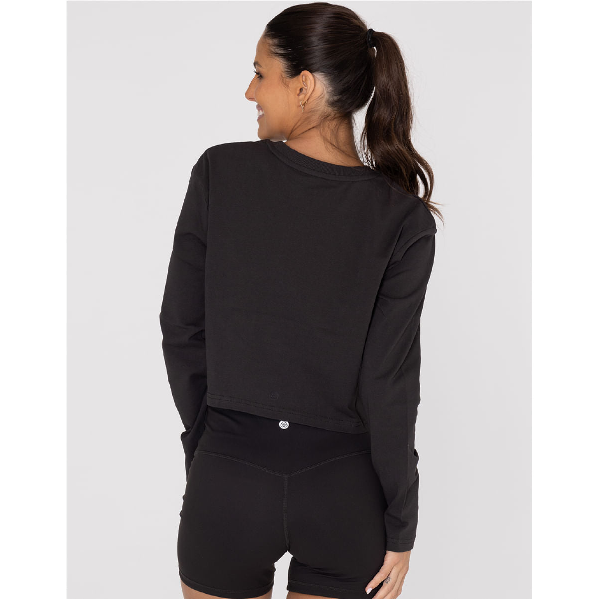 Camiseta Cotton Ls Crop Top Para Mujer