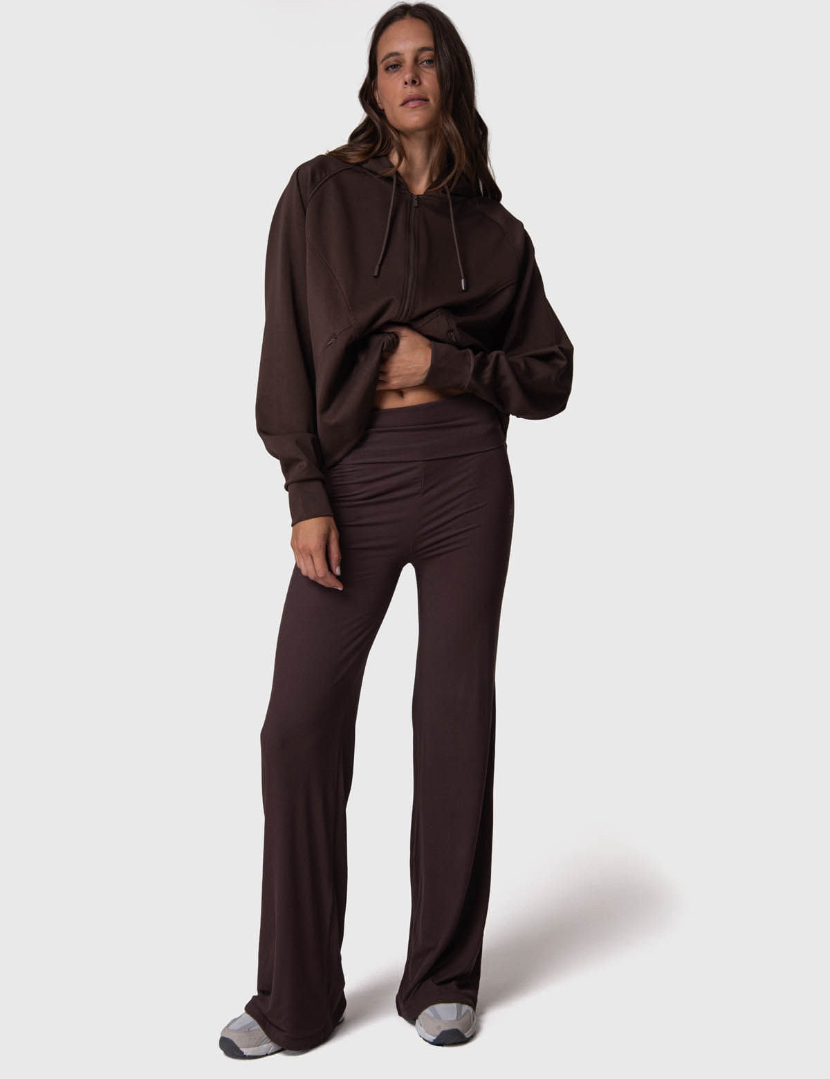 Pantalon Modal Rib Flare Legg Mujer