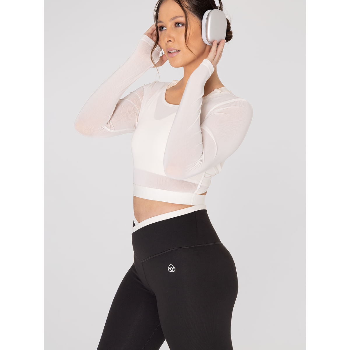 Camiseta Long Sleeve Crop Top Para Mujer