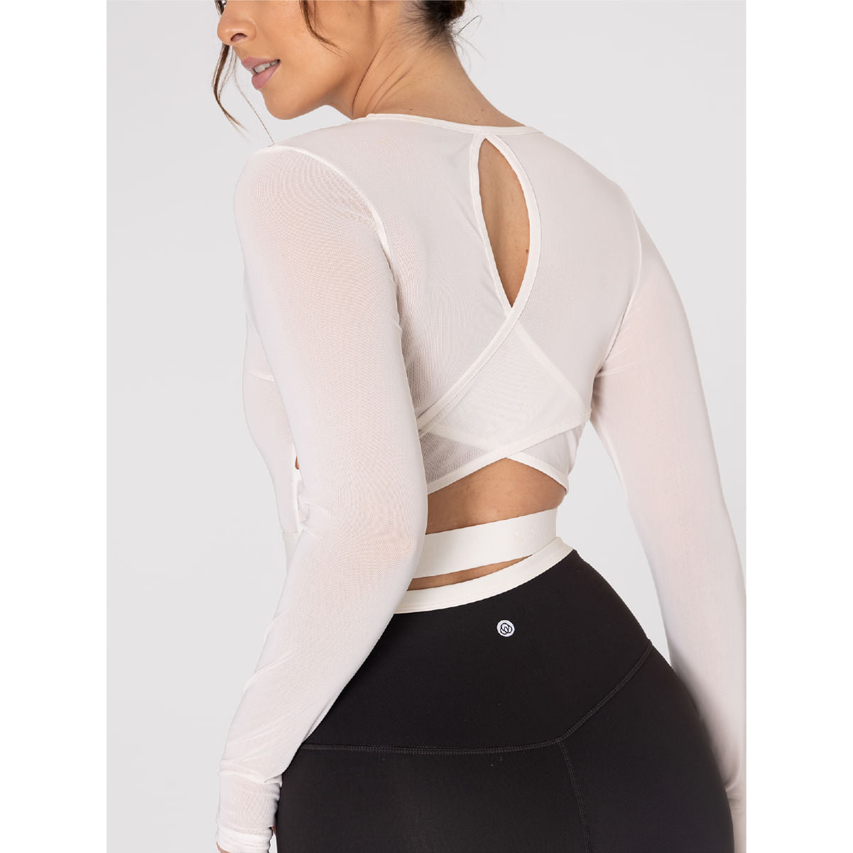 Camiseta Long Sleeve Crop Top Para Mujer