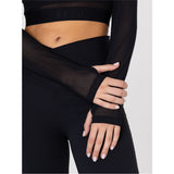 Camiseta Long Sleeve Crop Top Para Mujer