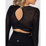 Camiseta Long Sleeve Crop Top Para Mujer
